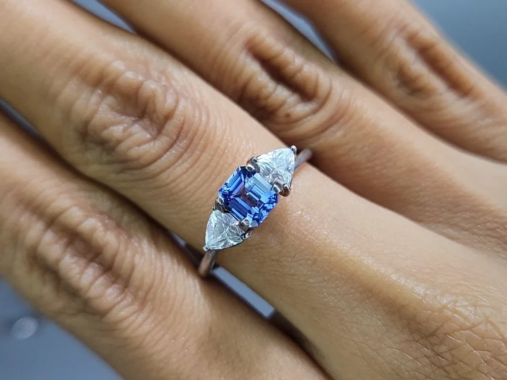 Unbehandelter saphir Cornflower Blue im oktagon-schliff 1,03 karat, Sri Lanka Image №5