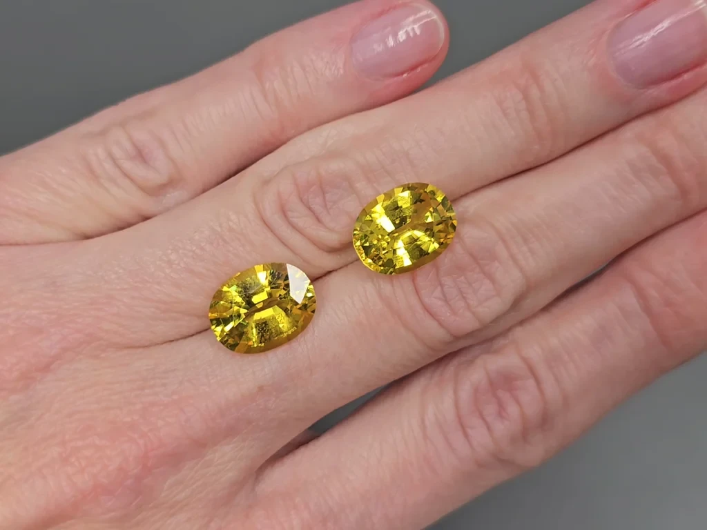 Ensemble de saphirs jaunes de taille ovale 26,75 carats, Sri Lanka Image №3