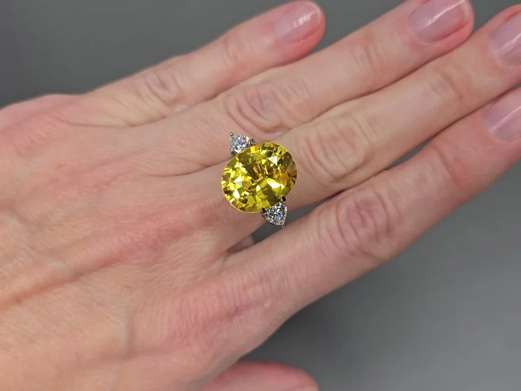 Ensemble de saphirs jaunes de taille ovale 26,75 carats, Sri Lanka Image №11
