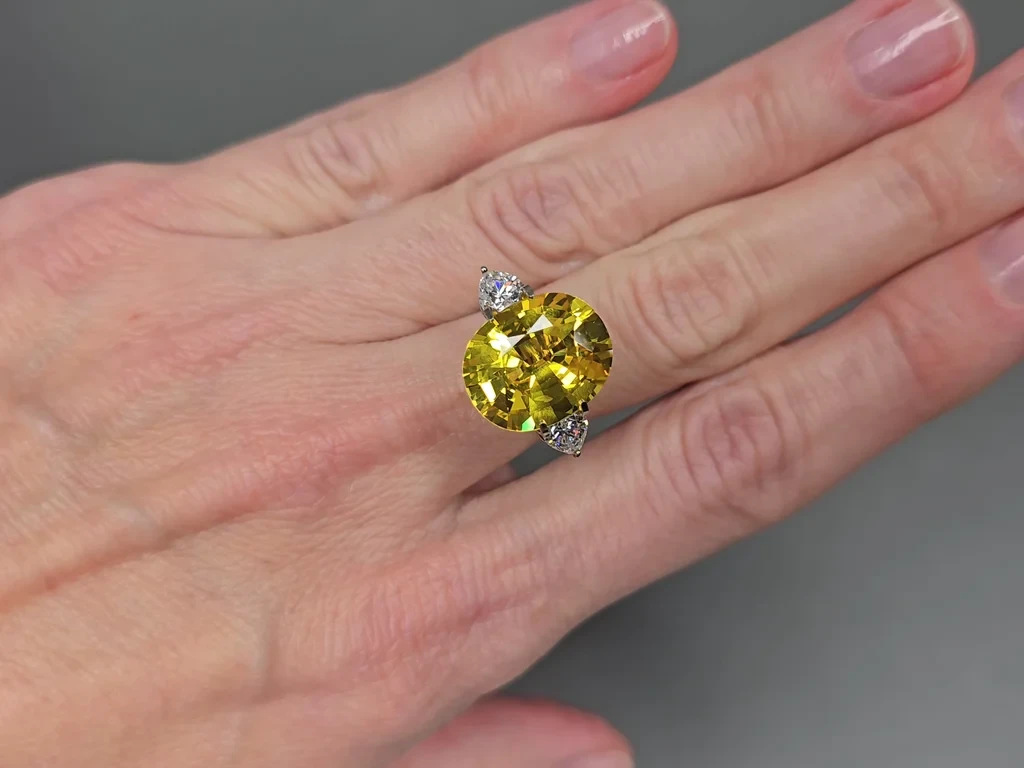 Ensemble de saphirs jaunes de taille ovale 26,75 carats, Sri Lanka Image №12