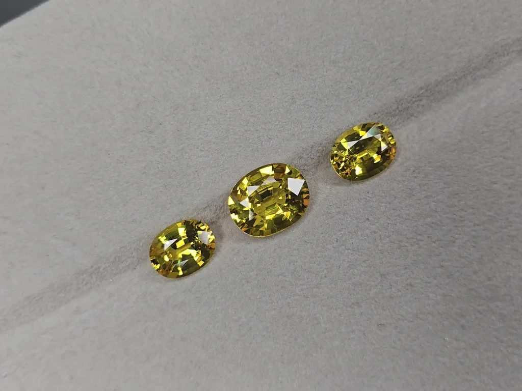 Ensemble de saphirs jaunes de taille ovale 26,75 carats, Sri Lanka Image №10