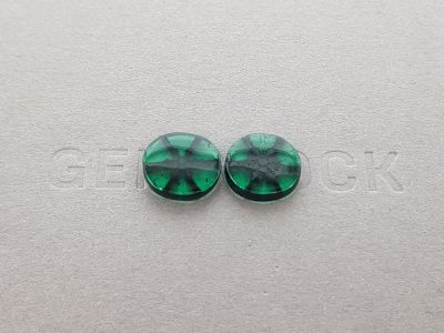 Pair of vibrant trapiche emeralds 5.94 ct, Colombia photo