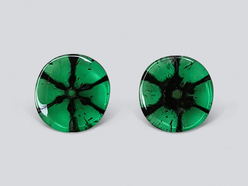 Pair of intense trapiche emeralds 5.94 ct, Colombia Image №1