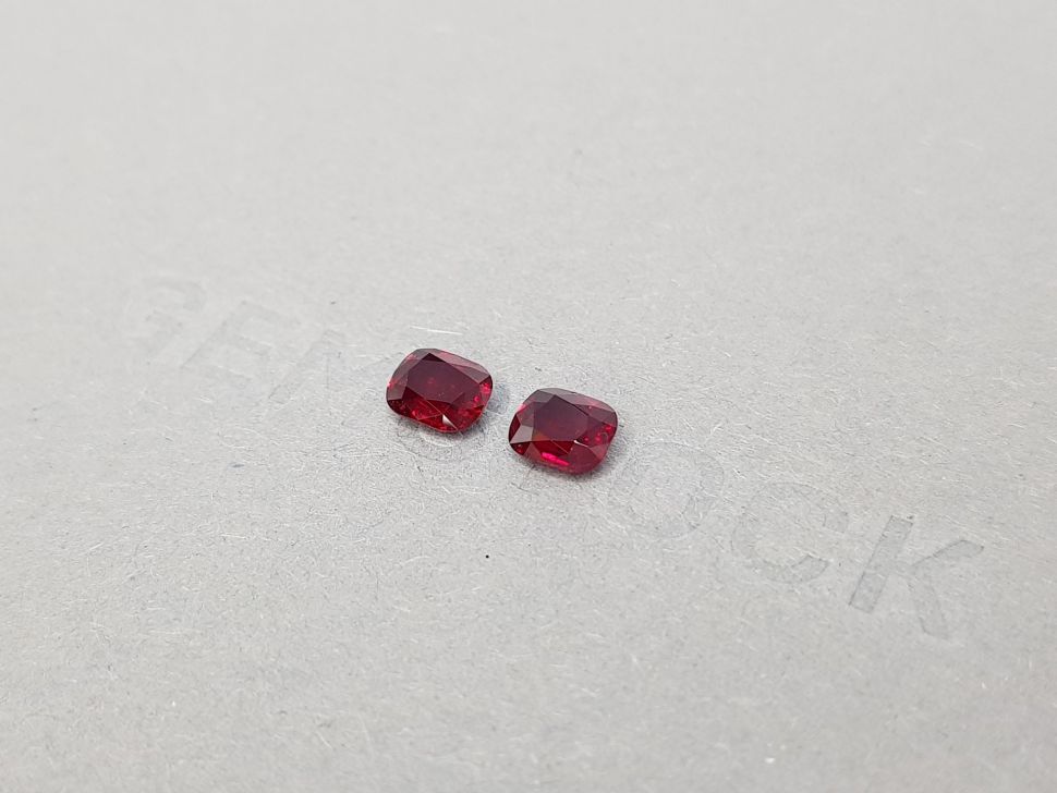 Pair of pigeon blood rubies from Madagascar 1.09 ct Image №3