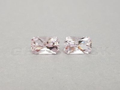 Pair of radiant-cut pink morganites 10.24 carats, Africa photo