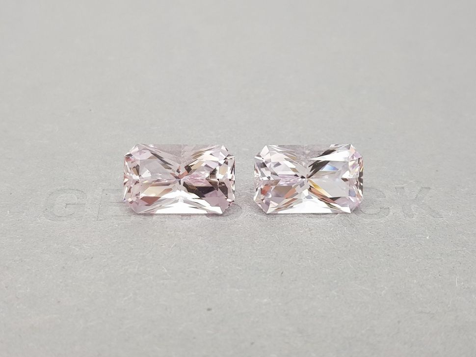 Pair of radiant cut pink morganites 10.24 carats, Africa Image №1