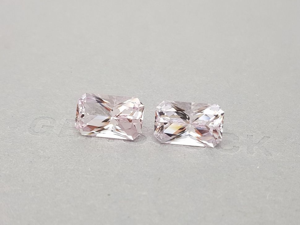 Pair of radiant cut pink morganites 10.24 carats, Africa Image №3