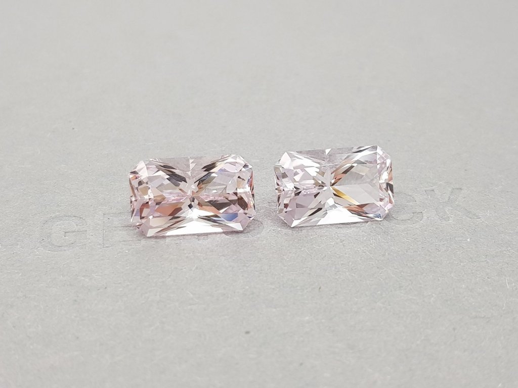 Pair of radiant cut pink morganites 10.24 carats, Africa Image №2