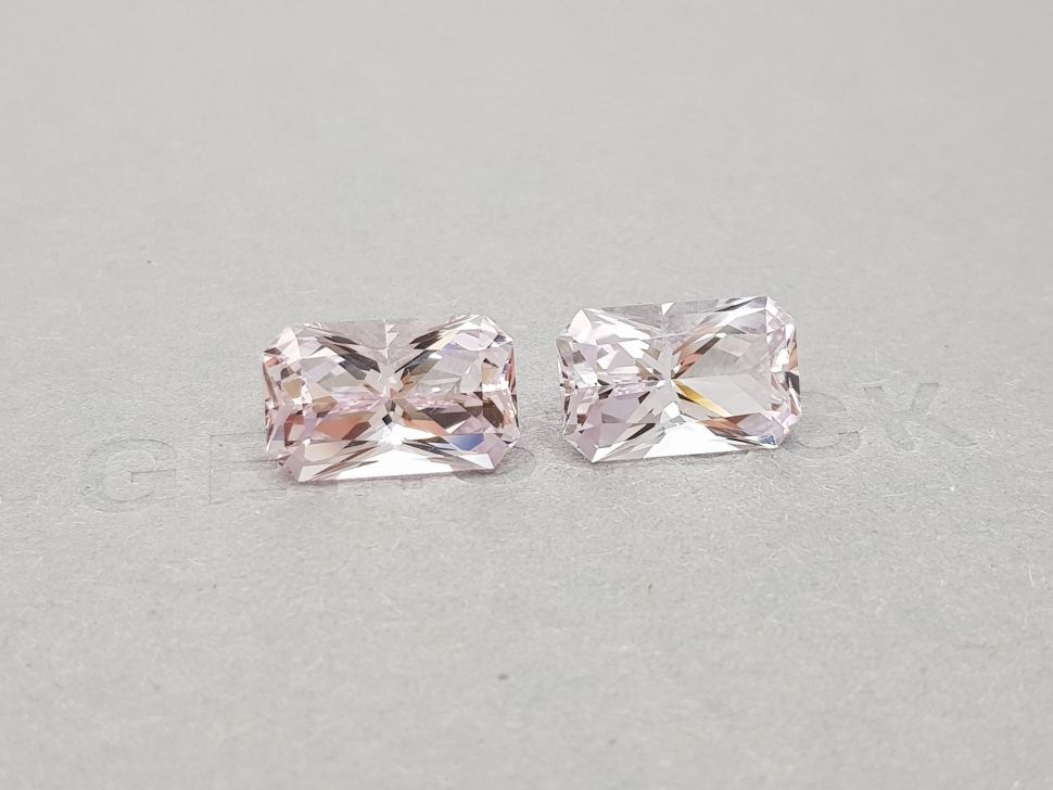 Pair of radiant cut pink morganites 10.24 carats, Africa Image №2