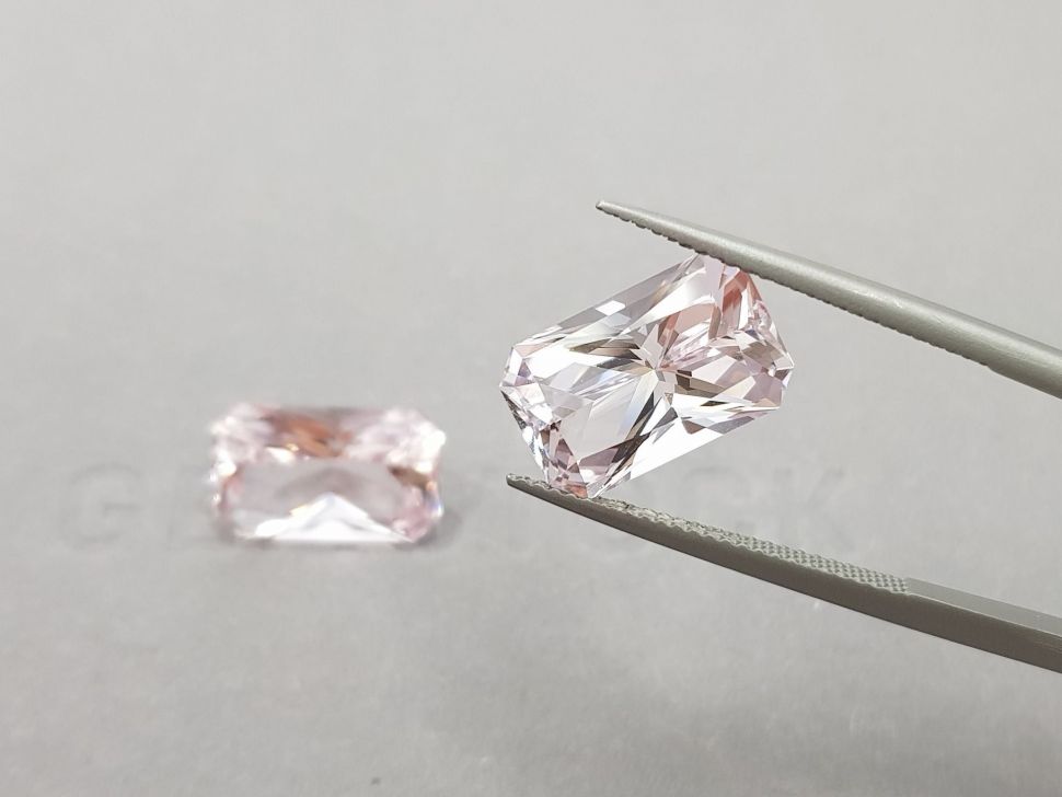Pair of radiant cut pink morganites 10.24 carats, Africa Image №4