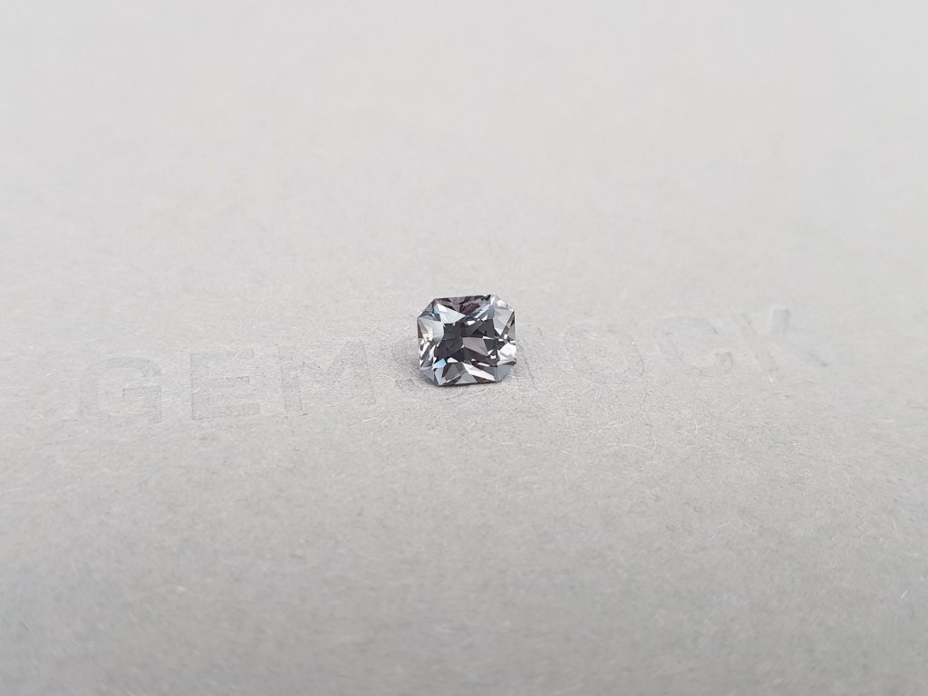 Steel gray spinel from Burma in radiant cut 1.38 ct Image №2