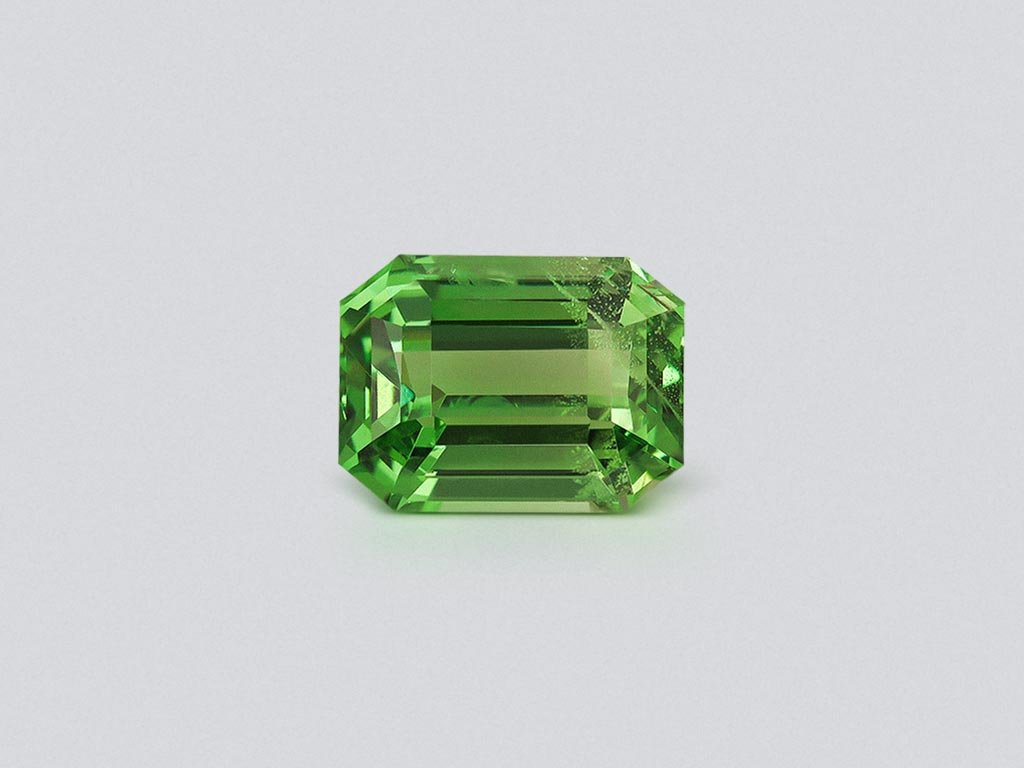Green tsavorite in octagon cut  5.97 carats, Tanzania  Image №1