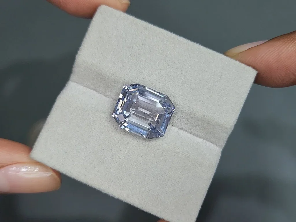 Unbeheizter weißer saphir im Achteckschliff, 10,02 Karat, Sri Lanka Image №4