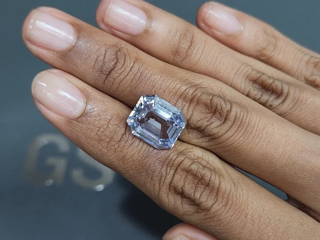 Unbeheizter weißer saphir im Achteckschliff, 10,02 Karat, Sri Lanka Image №2