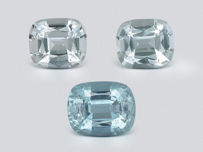 Set of aquamarines cushion cut 5.23 carats, Madagascar photo