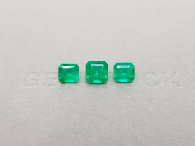 Set of three Colombian emeralds 3.50 carats photo