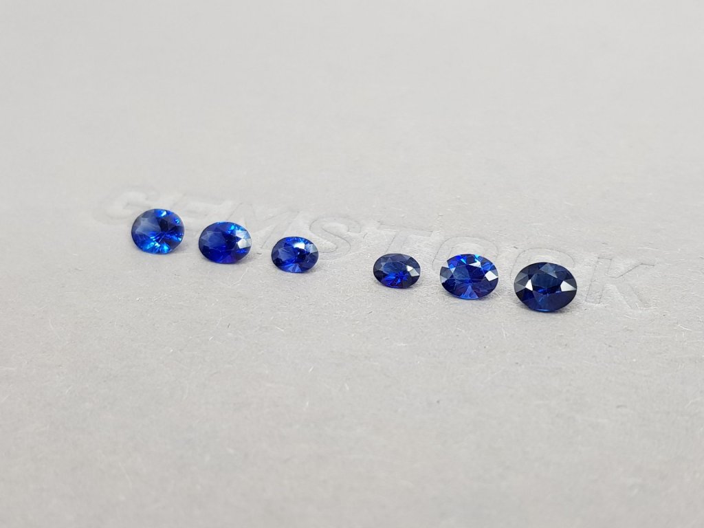 Set of blue sapphires in oval cut 1.50 ct Image №3