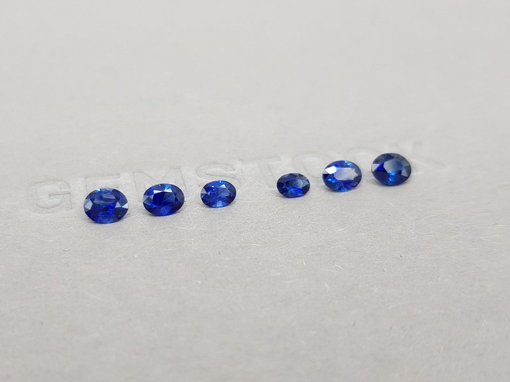 Set of blue sapphires in oval cut 1.50 ct Image №2