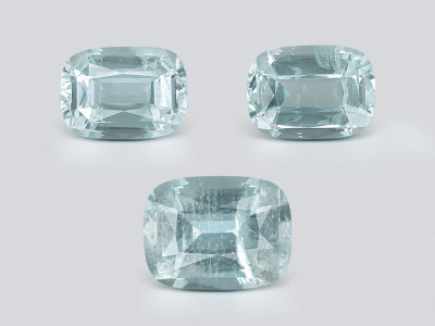 Set of aquamarines cushion cut 2.81 carats, Madagascar photo
