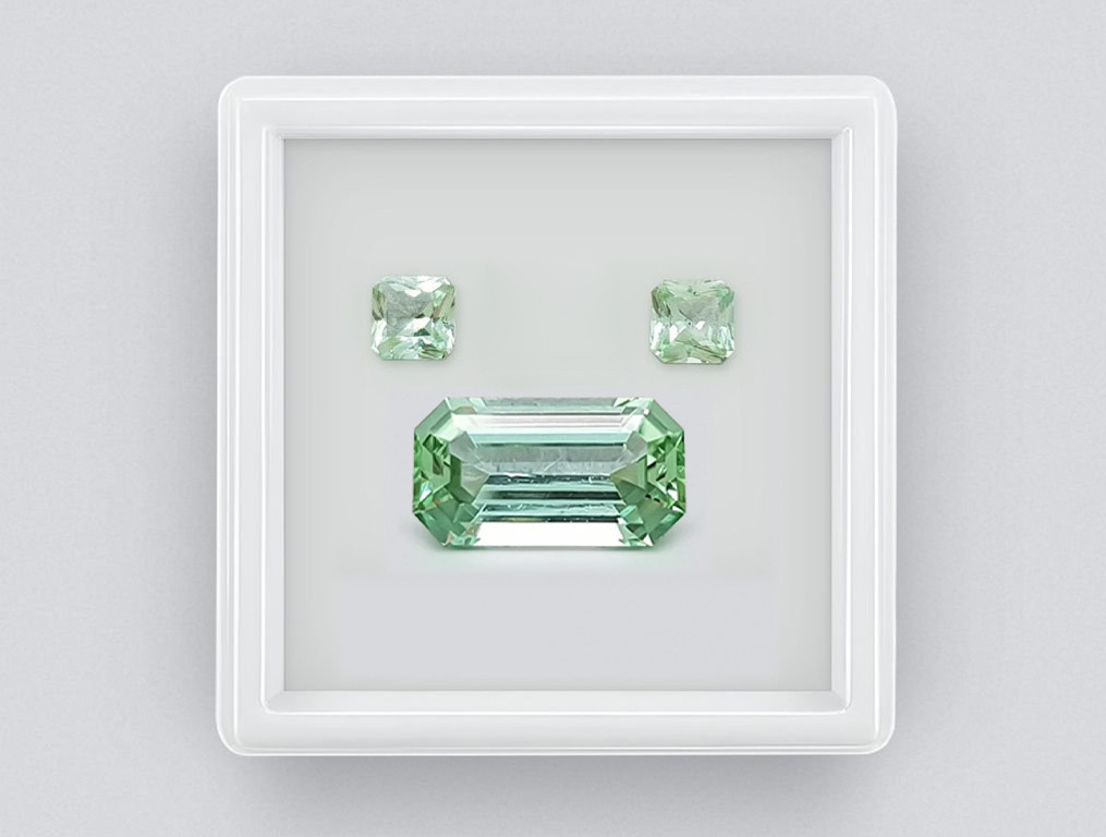 A set of bluish-green tourmalines, 3.71 carats Image №1