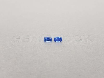 Pair of blue cushion-cut sapphires 0.73 ct photo
