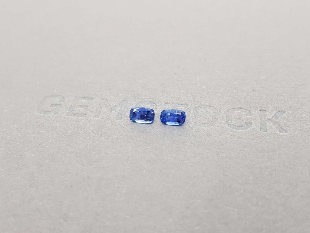 Pair of blue cushion cut sapphires 0.73 ct Image №2