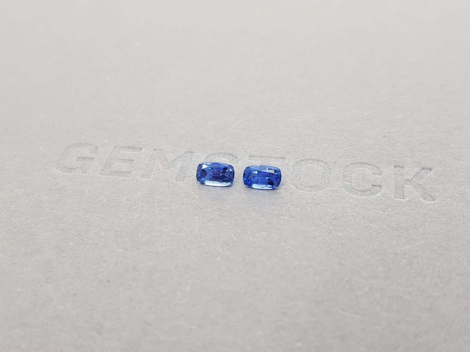 Pair of blue cushion-cut sapphires 0.73 ct Image №2
