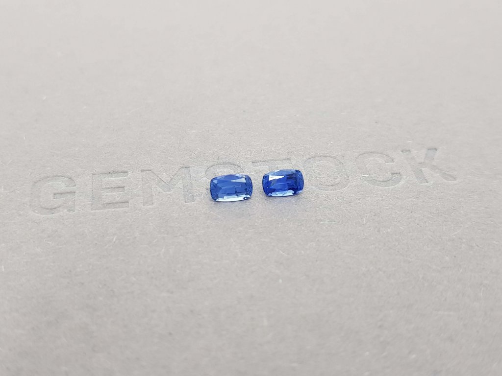 Pair of blue cushion cut sapphires 0.73 ct Image №3