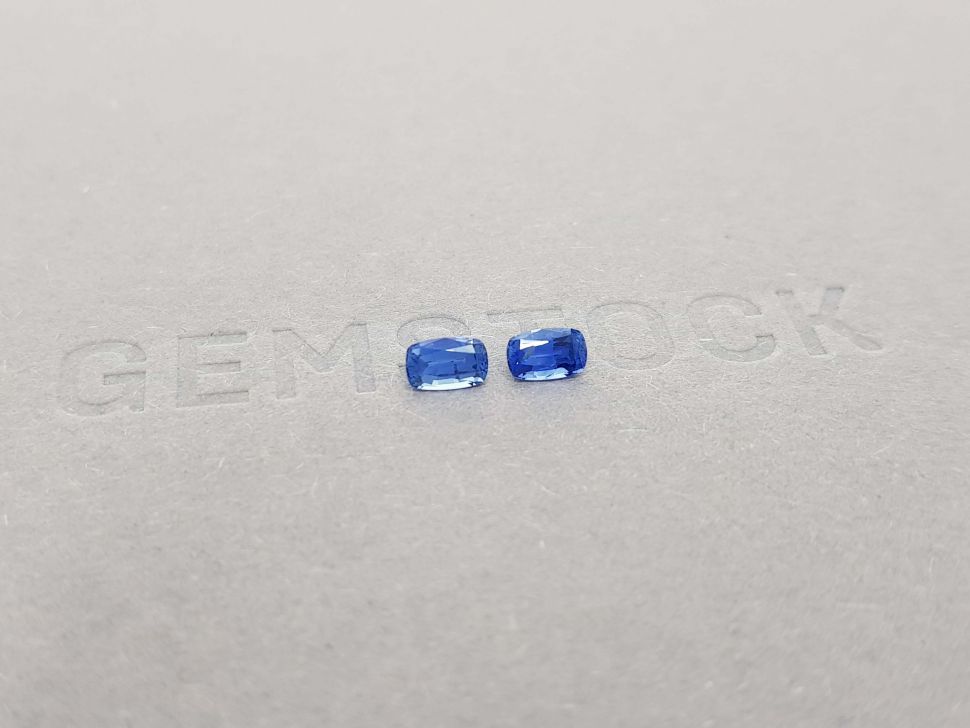 Pair of blue cushion-cut sapphires 0.73 ct Image №3