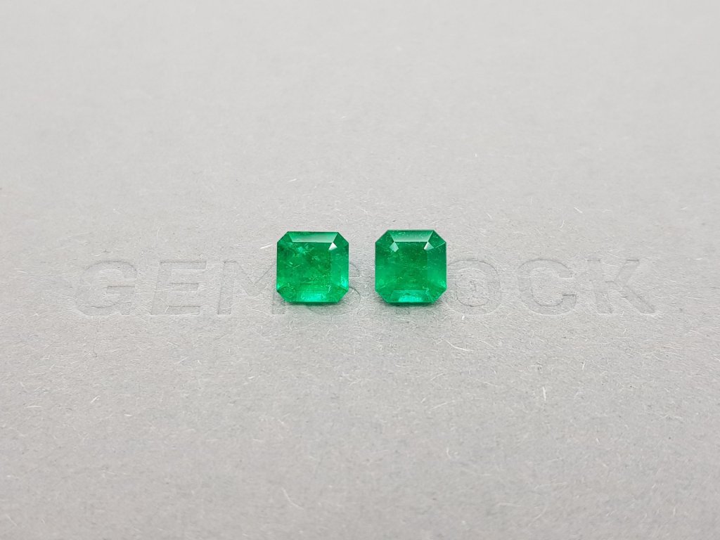 Pair of octagon cut emeralds 2.08 ct, Colombia Image №1