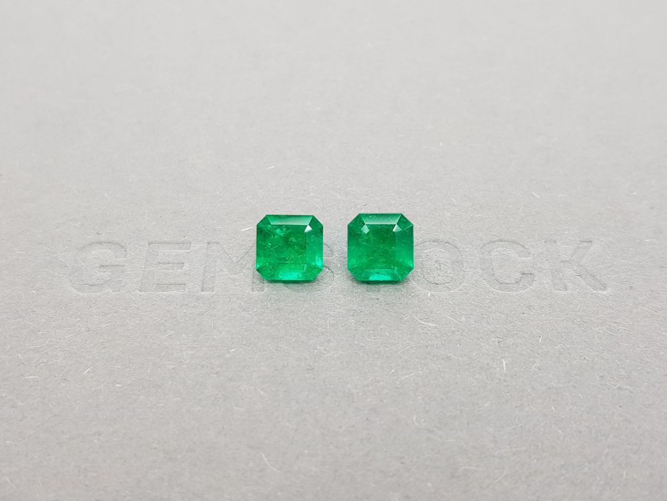 Pair of octagon-cut emeralds 2.08 ct, Colombia Image №1