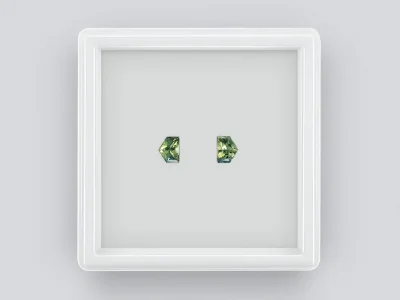 Pair of unheated blue-green sapphires 0.92 ct, Madagascar photo