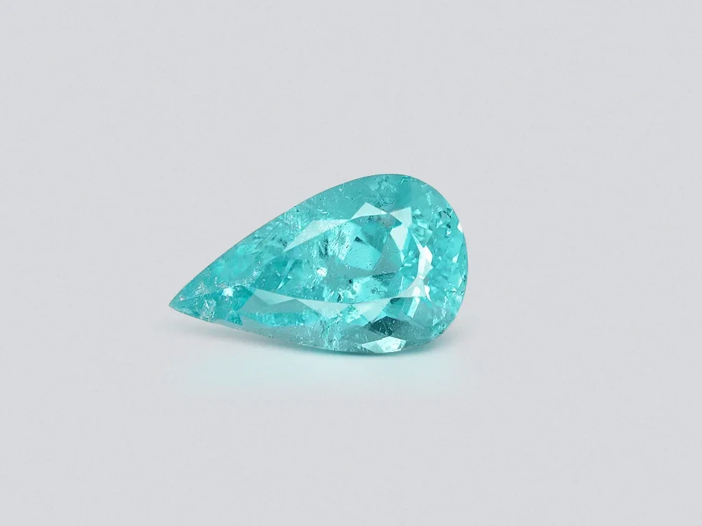 Rare tourmaline Paraiba bleu fluo taille poire 2,80ct Image №1