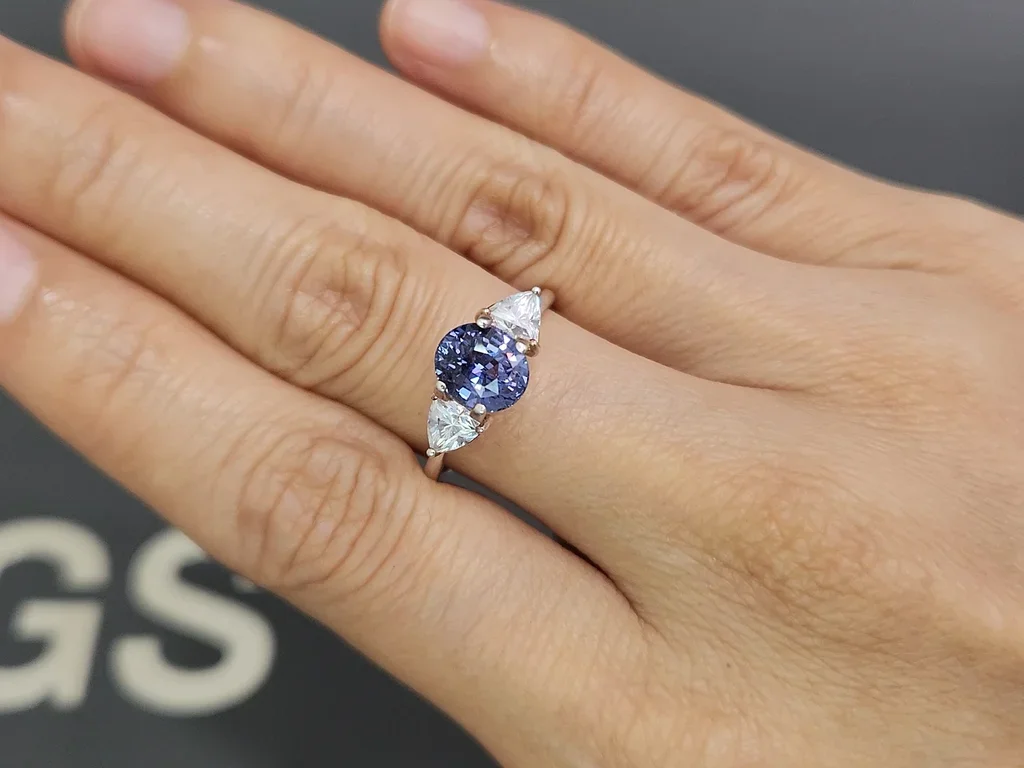 Unbeheizter saphir graublauer im ovalschliff 2,01 carats, Tansania Image №5