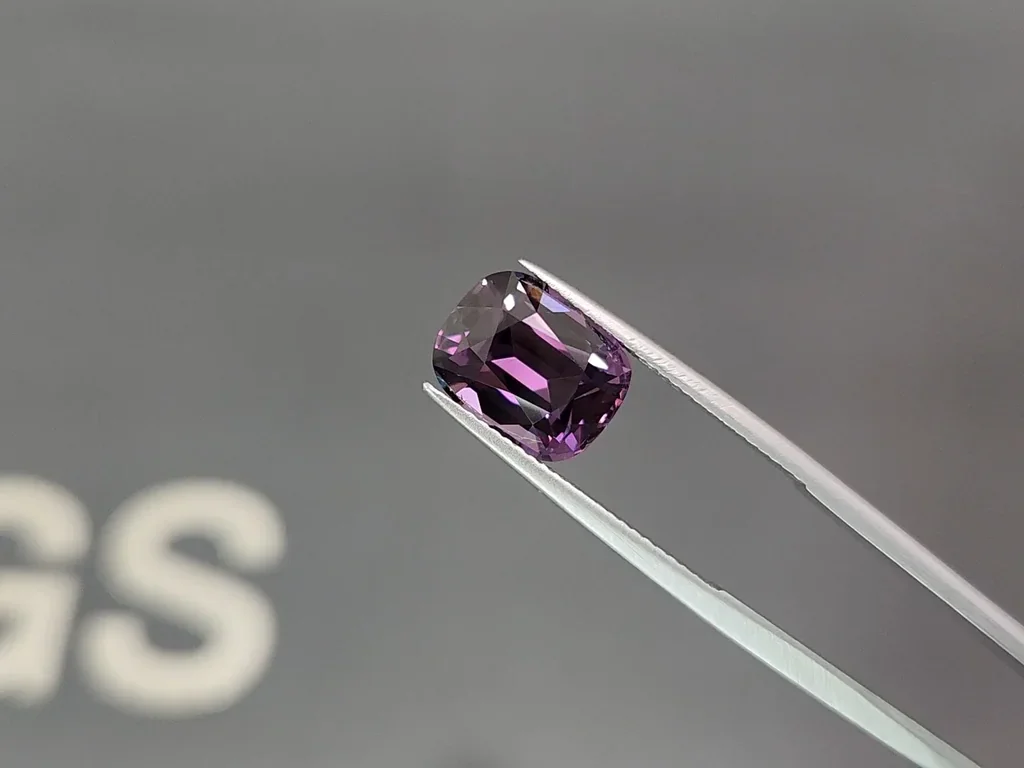 Purple spinel cushion cut 5.54 carats, Tanzania Image №3