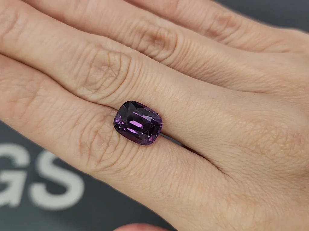 Purple spinel cushion cut 5.54 carats, Tanzania Image №2