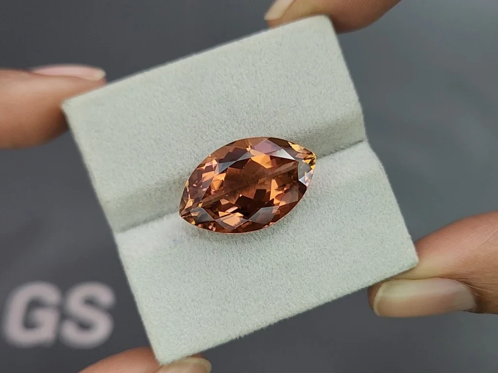 Orange pink tourmaline  marquise cut 14.50 carats, Africa Image №4
