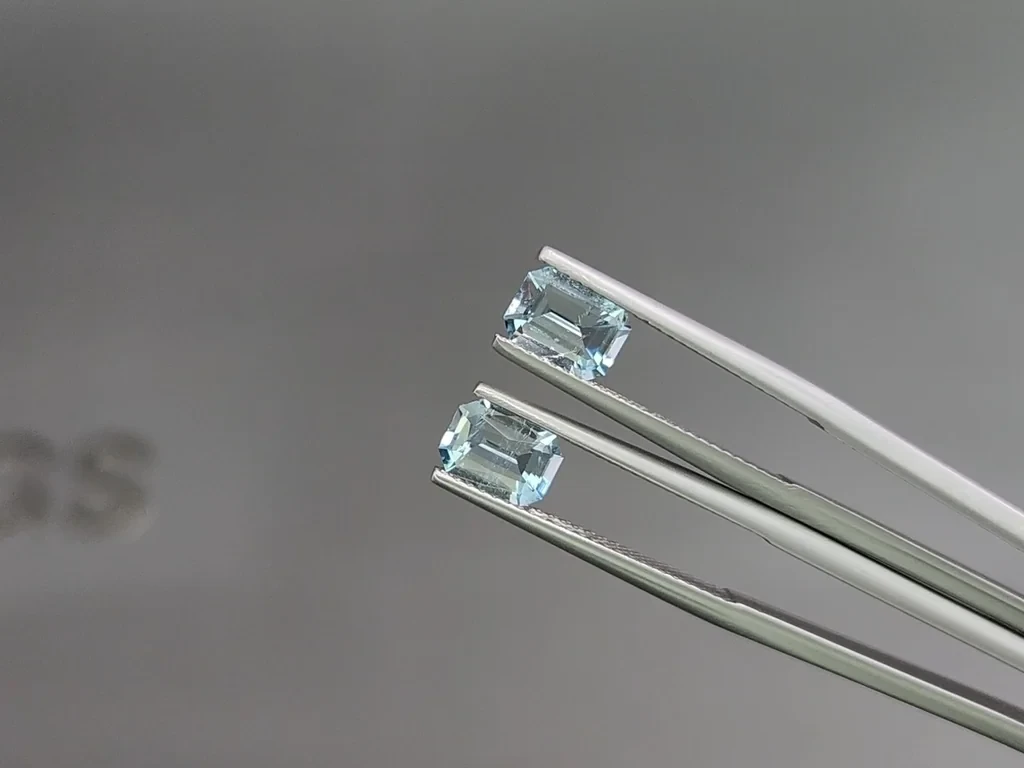 Aquamarin-set achteckig geschliffener 2,96 karat, Madagaskar Image №3