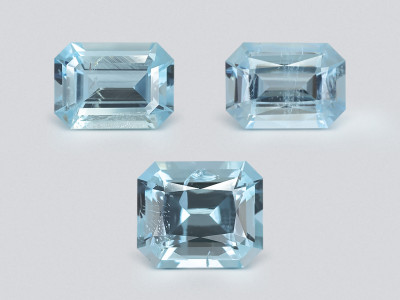 Aigue-marine taille octogonale sertie de 2,96 carats, Madagascar photo