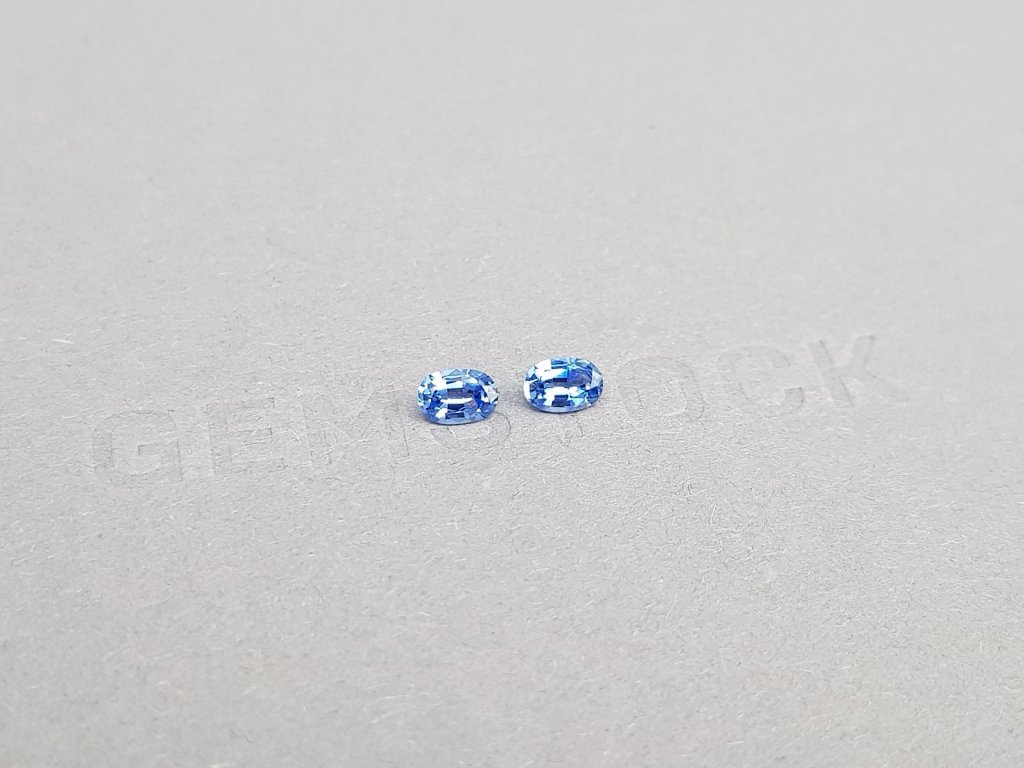 Pair pastel blue sapphires from Sri Lanka of oval cut 0,65 ct Image №2
