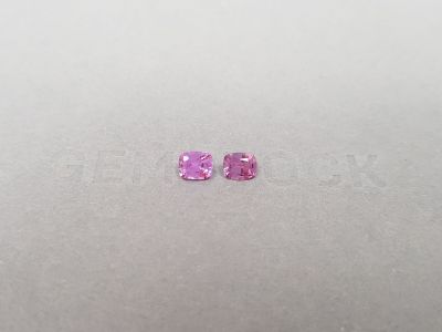 Pair of unheated cushion-cut pink sapphires 1.00 ct, Sri Lanka photo