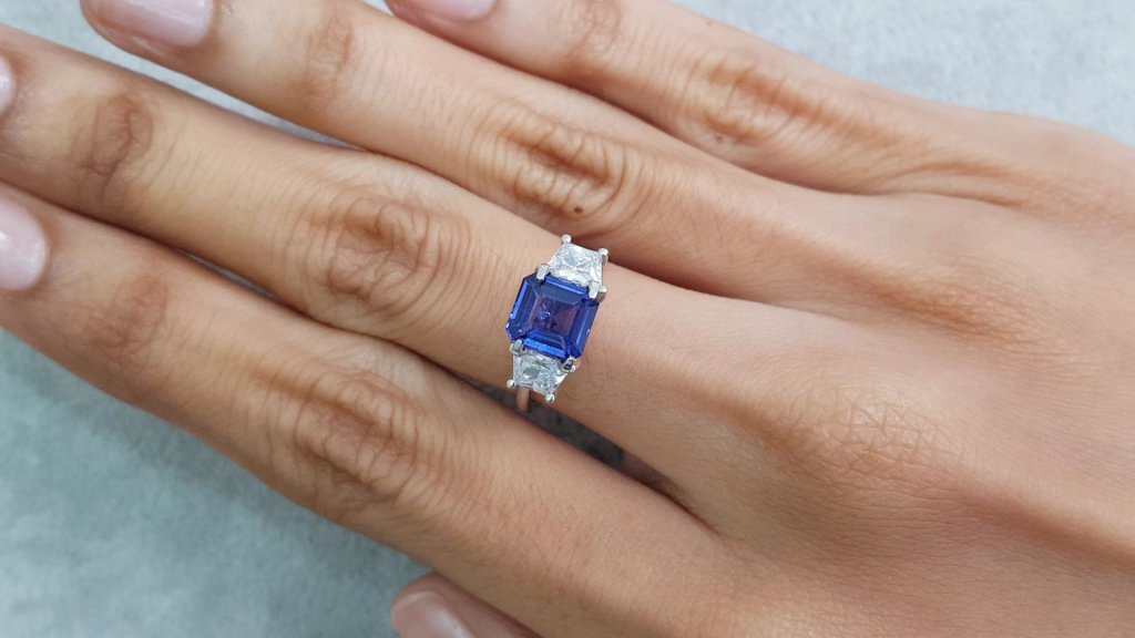 Blue unheated asscher cut sapphire 2.09 carats, Sri Lanka Image №4