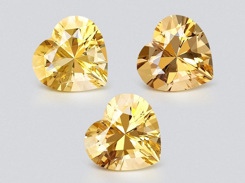 Ensemble de citrines taille cœur 13,73 carats  Image №1