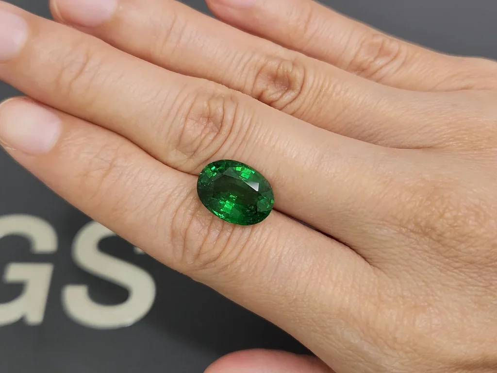 Grenat tsavorite taille ovale vert vif 7,04 ct Tanzanie  Image №2