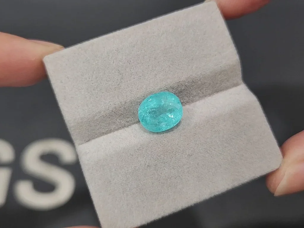 Turmalina Paraiba talla ovalada 3,61 quilates, Mozambique Image №4