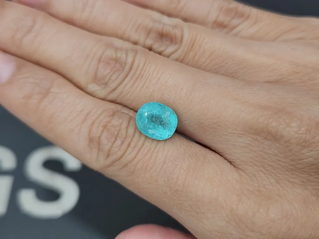 Turmalina Paraiba talla ovalada 3,61 quilates, Mozambique Image №2