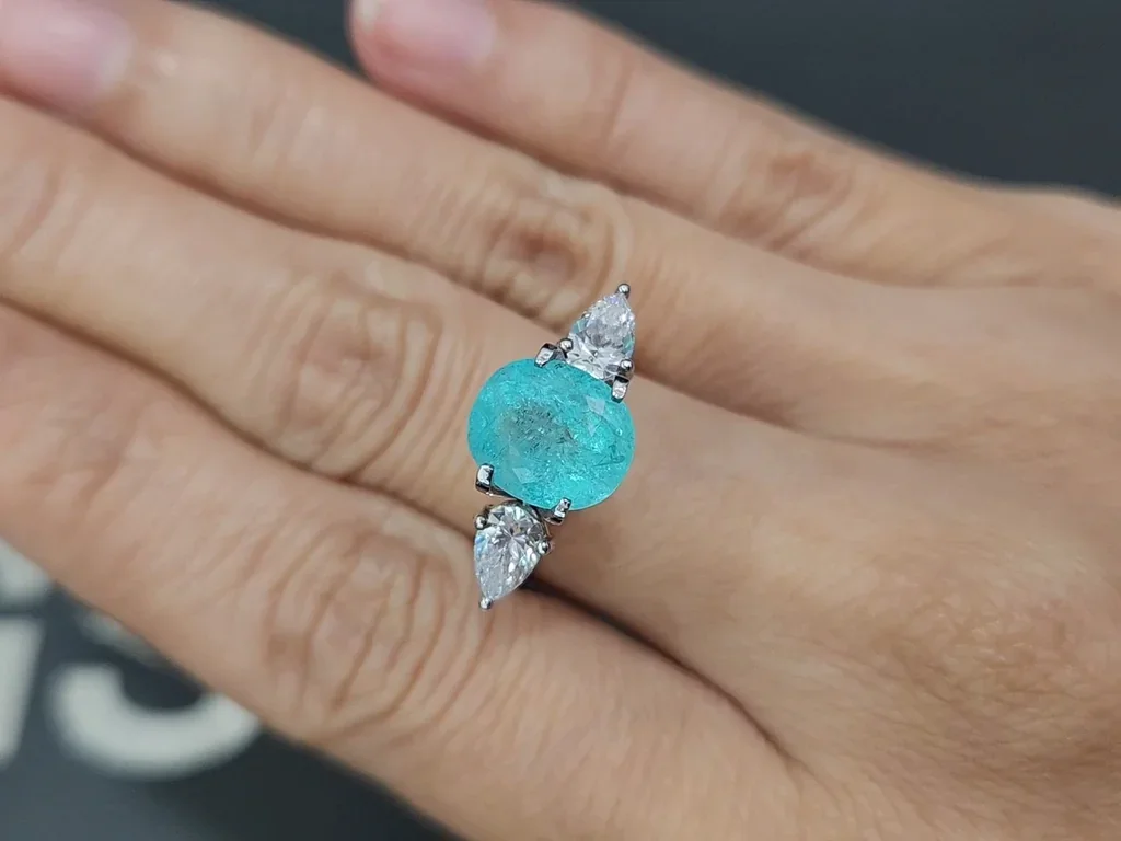 Turmalina Paraiba talla ovalada 3,61 quilates, Mozambique Image №5