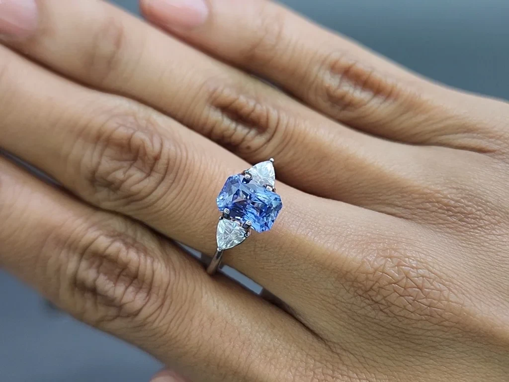 Blauer saphir strahlend geschliffener 3,16 karat, Sri Lanka Image №5