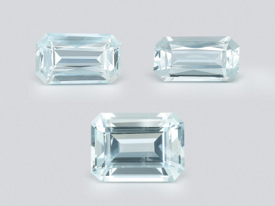 Set of aquamarines octagon cut  2.87 carats, Madagascar photo