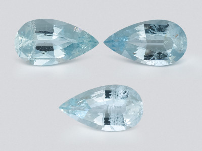 Ensemble aigues-marines taille poire, 3,78 carats, Madagascar photo